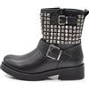 IF Stivaletti Da Donna Caviglia Anfibi Motociclista Biker Fibbia Borchie 8081A RQ56 nero N.39