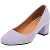 Gicoiz Calzature Donna Basic Comfy Square Toe Senza Chiusura Suede Tacco a Blocco Pump