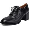 Gicoiz Donna Ufficio Lavoro Derby Tacco a Blocco Oxford Cordoncino Brogue