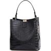 NICOLE & DORIS Borse a Mano Piccola Borsa Secchiello Donna Borsa Borse a Tracolla in PU Pelle Borsa Spalla Coccodrillo Elegante Borsa delle Signore Vintage Borsetta Sera Nero