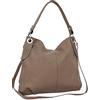 AMBRA Moda Borsa da donna di vera pelle, borsa a spella GL012 (taupe chiaro)