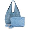 Emila Borsa traforata azzurro polvere da donna ragazza shopping bag grande con tracolla capiente a spalla giornaliera tutti i giorni lavoro ufficio viaggio estiva Celeste primavera estate 2026