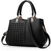 NICOLE & DORIS Elegante Borse a Mano Donna Borse a Tracolla Medie Spalla Borse Strisce Nuova Borsa Crossbody Borse in PU Pelle Casual Lavoro Nero A