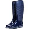 AONEGOLD Stivali di Gomma Donna Pioggia Impermeabile Alti Wellington Boot Rain Boot Giardino Stivali(Blu Velluto,39 EU)