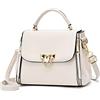NICOLE & DORIS Nuova Borse a Mano da Donna Piccola Borsa a Tracolla Elegante Borse da Donna Borsa con Manico Superiore Firmate Borse in PU Pelle Borsa Crossbody Bianco