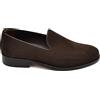 Malu Shoes Mocassino Uomo Slip on Classico in Vera Pelle camoscio Marrone con Fondo Cuoio Artigianale Fatti a Mano in Italia (40 EU)
