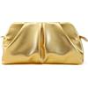 QIRACHIC Pochette da donna elegante borsa formale pieghettata PU pochette borsa a tracolla con catena staccabile
