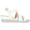 CALLAGHAN 33901 Sandali Confort Donna Siena Pelle Bianco Argento Tacco Zeppa 6Cm Suola Extralight