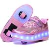 YongerYong Scarpe con Rotelle Pattini LED Luce per Ragazzi e Ragazze, Scarpe con Automatiche Rotelle Retrattile,Outdoor Multisport Ginnastica Running Sneaker per Bambino