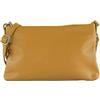 modamoda de T258 Borsa a tracolla da donna in pelle Clutch 25x16x3 cm, fatta a mano in Italia, giallo senape, m