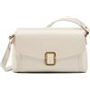 MoreFarther Borsa Tracolla Donna in Vera Pelle, Spallina Regolabile (Avorio)