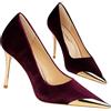 WBITJDK Tacco A Spillo A Punta Décolleté Donna Comode Classico Ritaglio Heels Chiuse Davanti Scarpa 10cm da Matrimonio Ufficio Pumps (Nero,37)