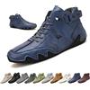Overhil1s Uomo Stivali Alti in Pelle Scamosciata Fatti a Mano, Beck Scarpe Uomo Impermeabili Antiscivolo Leggere Traspiranti Stivali Uomo for l'escursionismo e la Guida (Color : Blu, Size : 41 EU)