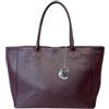 Chicca Borse Borsa a Mano Shopper Grande da Donna indossabile a Spalla in Vera Pelle (Dollaro Bordeaux)