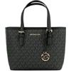 Michael Kors XS Carry All Jet Set Travel Womens Tote (BLACK SIG/GOLD)
