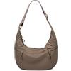 VASCHY Borsa Mezzaluna Donna Tracolla,Moon Bag Leggera in Nylon Marsupio Donna Tracolla Per Shopping/Viaggio/Lavoro/Mare Marrone Chiaro