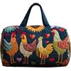 Generic Borsa tote trapuntata, morbida borsa da viaggio, grande capacità, con funzione di trasporto leggera, borsa in tessuto di poliestere con texture imbottita, accessorio alla moda per campeggio e lavoro