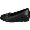 Valleverde 36343 Decollete Classici Donna Pelle Nero Tacco Zeppa 4Cm Suola Gomma