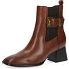 CAPRICE Stivaletti da donna con tacco in pelle tacco a blocco Larghezza G, Marrone (Cognac Nappa), 39 EU