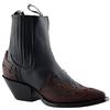 Grinders Arizona Lo Stivali da Cowboy Unisex di Pelle Nera e Bordeaux con Tacco Cubano Stile Cowboy