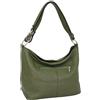 AMBRA Moda GL005 - Borsa con tracolla, borsa a mano in pelle, borsa a spalla, hobo bag da donna (verde militare)