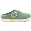 GRÜNLAND il benessere è naturale GRUNLAND CI1872 HOLL Ciabatta Donna in Panno col Verde con Fibbia Plantare Soft E Estraibile