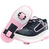 HUSKSWARE Ragazzi Ragazze Scarpe da Skateboard con 2 Ruote Automatiche, Pattini a rotelle per Bambini con Doppie Ruote, Scarpe da Fitness per Esterno Sneakers, Nero-Rosa, 34 EU