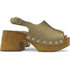 Kiara Shoes Zoccoli Donna con Tacco Largo & Cinturino - Made in Italy - KG1702 Cam Taupe
