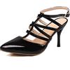 Gicoiz Appuntito Tacco a Spillo Scarpe Donna Sposa Vernice Sandali Fibbia con Cinturino Alla Caviglia Eleganti Bride Tacco Alto Scarpe Scarpe da Festa T Bar Nero Numero 33 EU