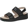 CAPRICE Sandali con zeppa da donna in pelle Zeppa, Nero (Black Nappa), 40 EU