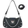 Adigau Borsa a tracolla da donna Y2K, casual, a tracolla, stile retrò, elegante, piccola borsa per avambraccio, con catena in metallo, per tutti i giorni, feste, shopping