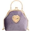 Pahajim‌ Pochette Donna Cerimonia Elegante Borsetta Tracolla Piccola Borsa da Sera Vintage Clutch Gioiello con Catena per Balli, Feste, Matrimonio‌ (Viola)