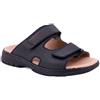 ROBERT 03010 Nero Ciabatte Uomo Made in Italy Tomaia Fodera Sottopiede Memory Vera Pelle Due Strappi Regolabili Zeppa 3,5 CM