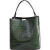 NICOLE & DORIS Borse a Mano Piccola Borsa Secchiello Donna Borsa Borse a Tracolla in PU Pelle Borsa Spalla Coccodrillo Elegante Borsa delle Signore Vintage Borsetta Sera Verde Scuro