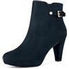Allegra K Stivaletti da donna con plateau e cerniera laterale con tacco, blu navy, 38.5 EU
