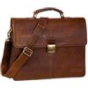 STILORD Classica cartella ventiquattrore in pelle da uomo Valigetta 24 ore vintage marrone con tracolla e manico Design retrò