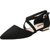 Generic Sandalo Argento Sandali a scarpa singola retrò in pelle scamosciata a bocca bassa con fibbia a tacco basso a punta con tacco medio da donna Sandali Estivi Chiusi Davanti
