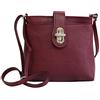 AMBRA Moda GL007 - Borsa a tracolla, borsa a spalla da donna in vera pelle (bordò)