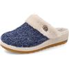 Fly Flot Ciabatta Donna in Maglia con Bordo in Pelliccia Sintetica, Sottopiede Antishock, Sandali, Blu, 39 EU