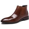Generic11 Stivaletti Chelsea da Uomo Eleganti Stivali a Punta Impermeabili in Pelle retrò Stivaletti Antiscivolo Elasticizzati da Ufficio