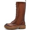 IF Fashion Scarpe Combat Anfibi Militari Stivali Alti da Donna Platform MP369-13 Marrone N.39