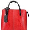 Bottega Carele Borsa Donna a mano in vera pelle stampa pitone BC167 Made in Italy (Rosso)