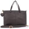 Gigi - Grande Borsa a Spalla Pelle - Cartella a Tracolla per Laptop - Borsa Tote Ufficio Donna - Valigetta 24 Ore - Tracolla Removibile - 6490 Marrone