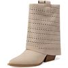 QUEEN HELENA Stivaletti Camperos Stivali Bassi Texani Donna X34-64 (Beige, Taglia unica, Sistema Taglie Calzature EU, Adulto, Donna, Numero, Media, 38)