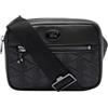 Lacoste Embossed Monogram Shoulder Bag, Borsa a Tracolla Uomo, Nero, Taglia Unica