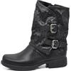 IF Fashion Scarpe Da Donna Stivali Stivaletti Biker Fibbie Anfibi Al Polpaccio Largo Con Fibbie 647-3 Nero N.39
