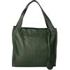 Aren - Shoulder Bag Borsa a Spalla da Donna in Vera Pelle Made in italy - 34x31x10 Cm (Verde Scuro D14)