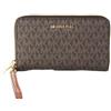 Michael Kors, Portafoglio per smartphone Jet Set Travel, multifunzione, da donna, Marrone 2019., taglia unica