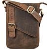 ROYALZ 'Louisiana' borsello tracolla in pelle per uomo piccola borsa vero cuoio stil vintage massaner elegante mini, Colore:Nevada Marrone