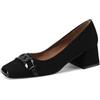 QUEEN HELENA Décolleté Scarpe con Tacco Medio Casual Eleganti Donna ZM10013 (Nero, Sistema Taglie Calzature EU, Adulto, Donna, Numero, Media, 39)